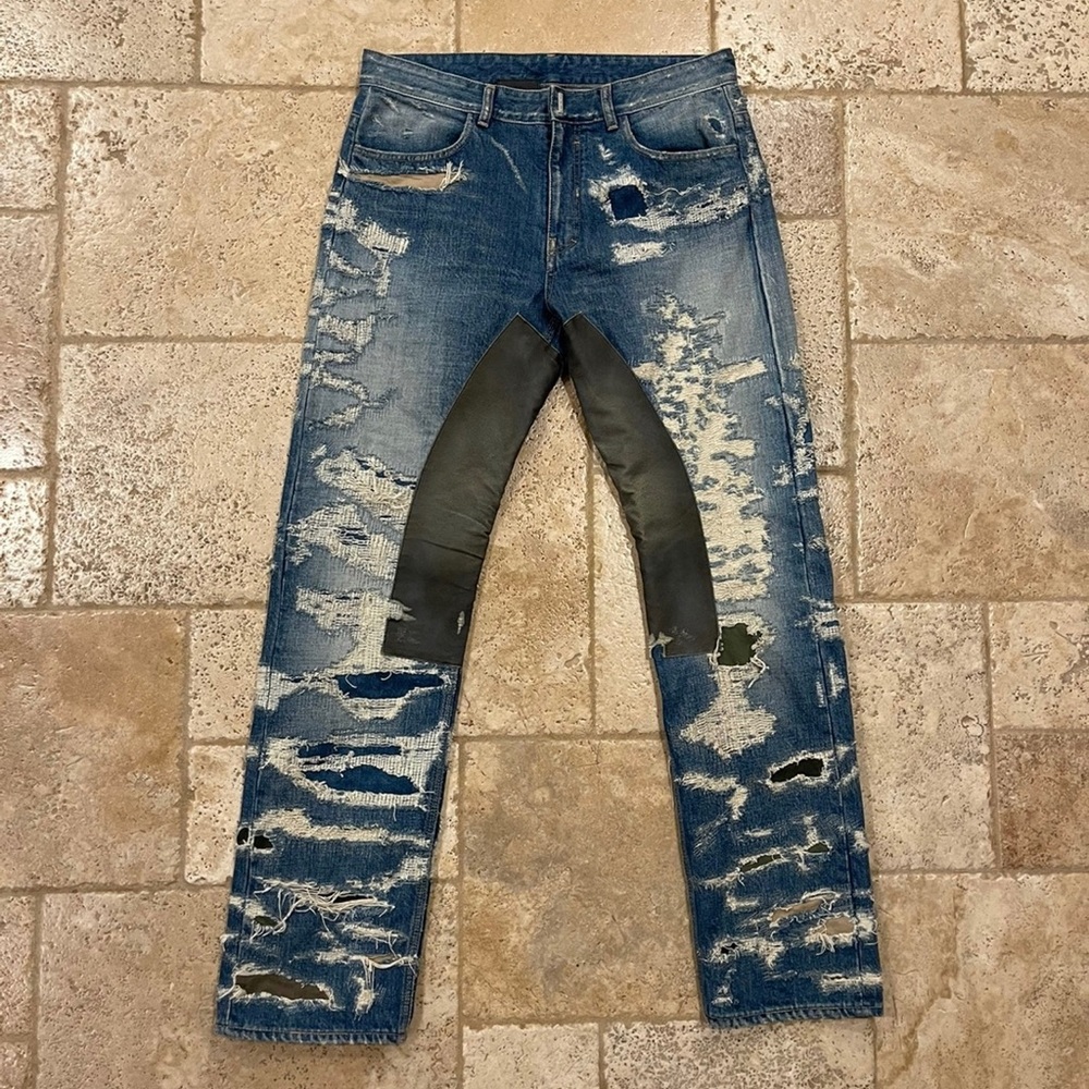 Givenchy Jeans In Destroyed Denim Moleskin